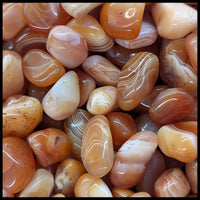 Carnelian Agate, Banded, Tumbled Stone, 1 lb lot