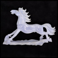 BLH101 Blue Lace Agate Horse Carving