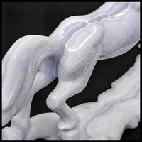 BLH101 Blue Lace Agate Horse Carving