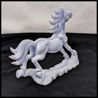 BLH101 Blue Lace Agate Horse Carving