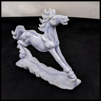 BLH101 Blue Lace Agate Horse Carving