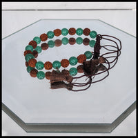 Rudraksha and Green Aventurine Bracelet