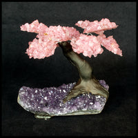 GSTsz3 Gemstone Tree - Rose Quartz and Amethyst