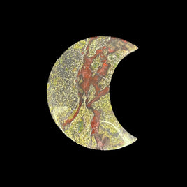 Dragon Blood Jasper Moon Carving