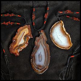 Agate Necklace - Orange Agate Slice