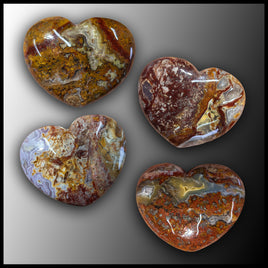 Agua Nueva Moss Agate Heart, 4cm