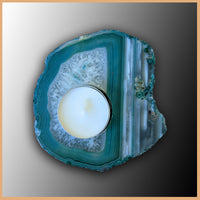 Brazilian Agate Candle Holder, Dyed