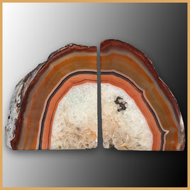 BKD381 Brazilian Agate Bookends