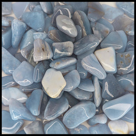 Blue Lace Agate, Tumbled Stone, 1 lb lot