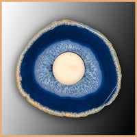 Brazilian Agate Candle Holder, Dyed