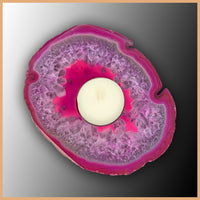 Brazilian Agate Candle Holder, Dyed
