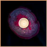Brazilian Agate Candle Holder, Dyed