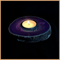 Brazilian Agate Candle Holder, Dyed