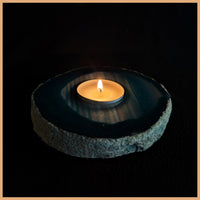 Brazilian Agate Candle Holder, Dyed