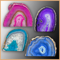 Brazilian Agate Vertical Candle Holder, Dyed