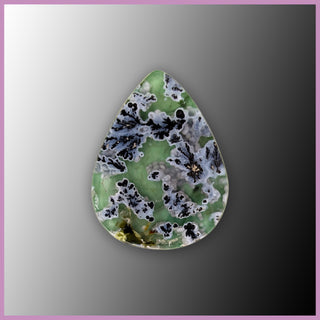 CRY131c Plume Agate and Chrysoprase Cabochon