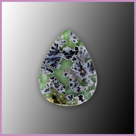 CRY131c Plume Agate and Chrysoprase Cabochon