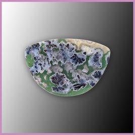 CRY132c Plume Agate and Chrysoprase Cabochon
