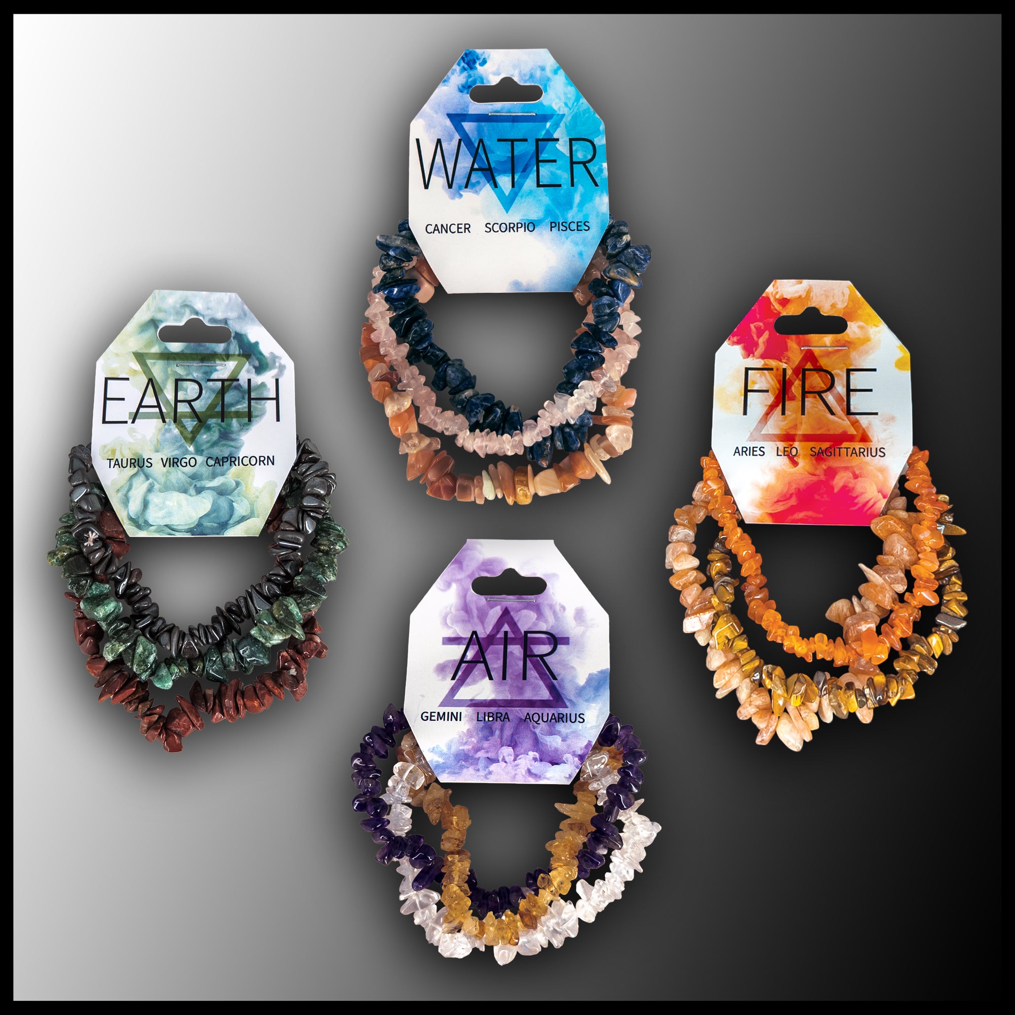 Water Raclet Element Bracelets - Water, Fire, Air, and Earth| The Gem Shop, Inc.
