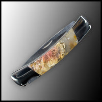 FAS127jr Regency Rose Plume Agate Knife