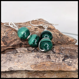 FAS323JD Malachite Earrings