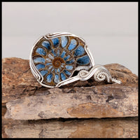 FAS338JD Glacierite Ammonite Inlay Pendant