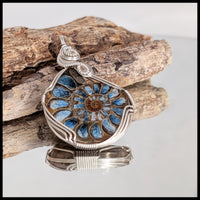 FAS338JD Glacierite Ammonite Inlay Pendant