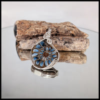 FAS338JD Glacierite Ammonite Inlay Pendant