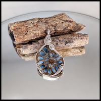 FAS338JD Glacierite Ammonite Inlay Pendant