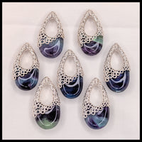 Fluorite Pendant - Teardrop Bubble