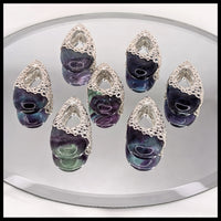 Fluorite Pendant - Teardrop Bubble