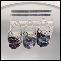 Fluorite Pendant - Teardrop Bubble