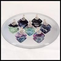 Fluorite Pendant - Diamond Swirl