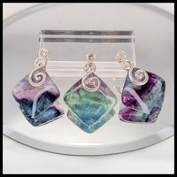 Fluorite Pendant - Diamond Swirl
