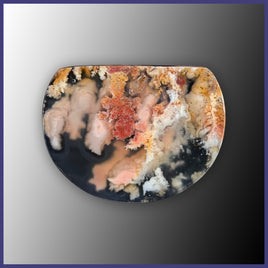 FRP116c Feather Ridge Plume Agate and Jade Cabochon