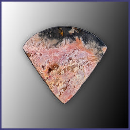FRP124c Feather Ridge Plume Agate and Jade Cabochon