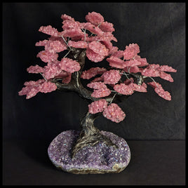 GST210sz7 Gemstone Tree - Rose Quartz and Amethyst