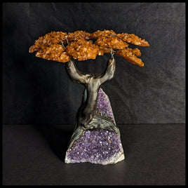 GST213sz5 Gemstone Tree - Citrine and Amethyst