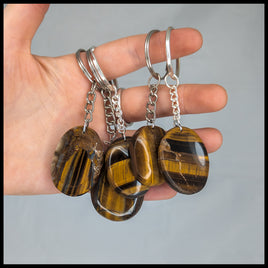 Worry Stone Tigereye Keychain