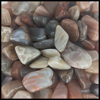 Moonstone, Tricolor, Tumbled Stone, 1 lb lot