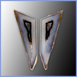POL608pr Polyhedroid Agate Pair