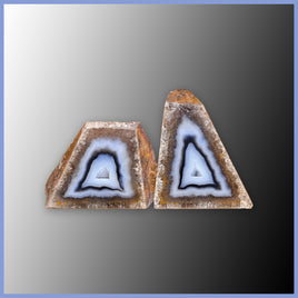 POL609pr Polyhedroid Agate Pair