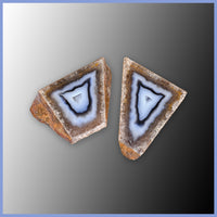 POL609pr Polyhedroid Agate Pair
