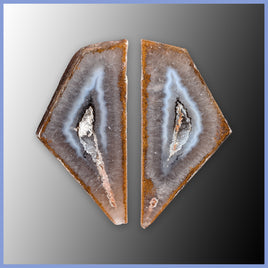 POL629pr Polyhedroid Agate Pair