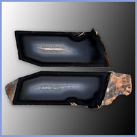 POL631pr Polyhedroid Agate Pair