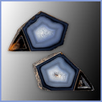 POL633pr Polyhedroid Agate Pair