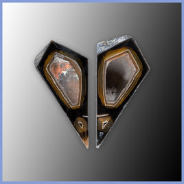 POL634pr Polyhedroid Agate Pair