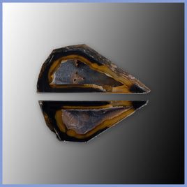 POL635pr Polyhedroid Agate Pair