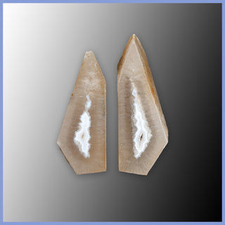 POL639pr Polyhedroid Agate Pair