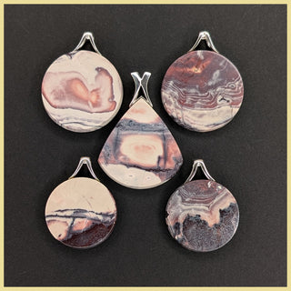 PORset01 Porcelain Jasper Pendants 5pc Lot